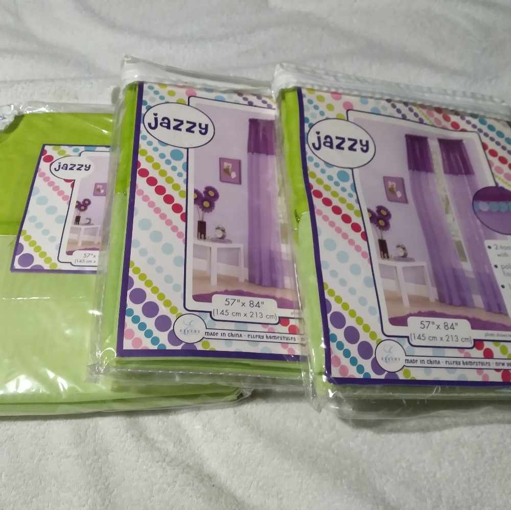 Lime Green Sheer Window Panels